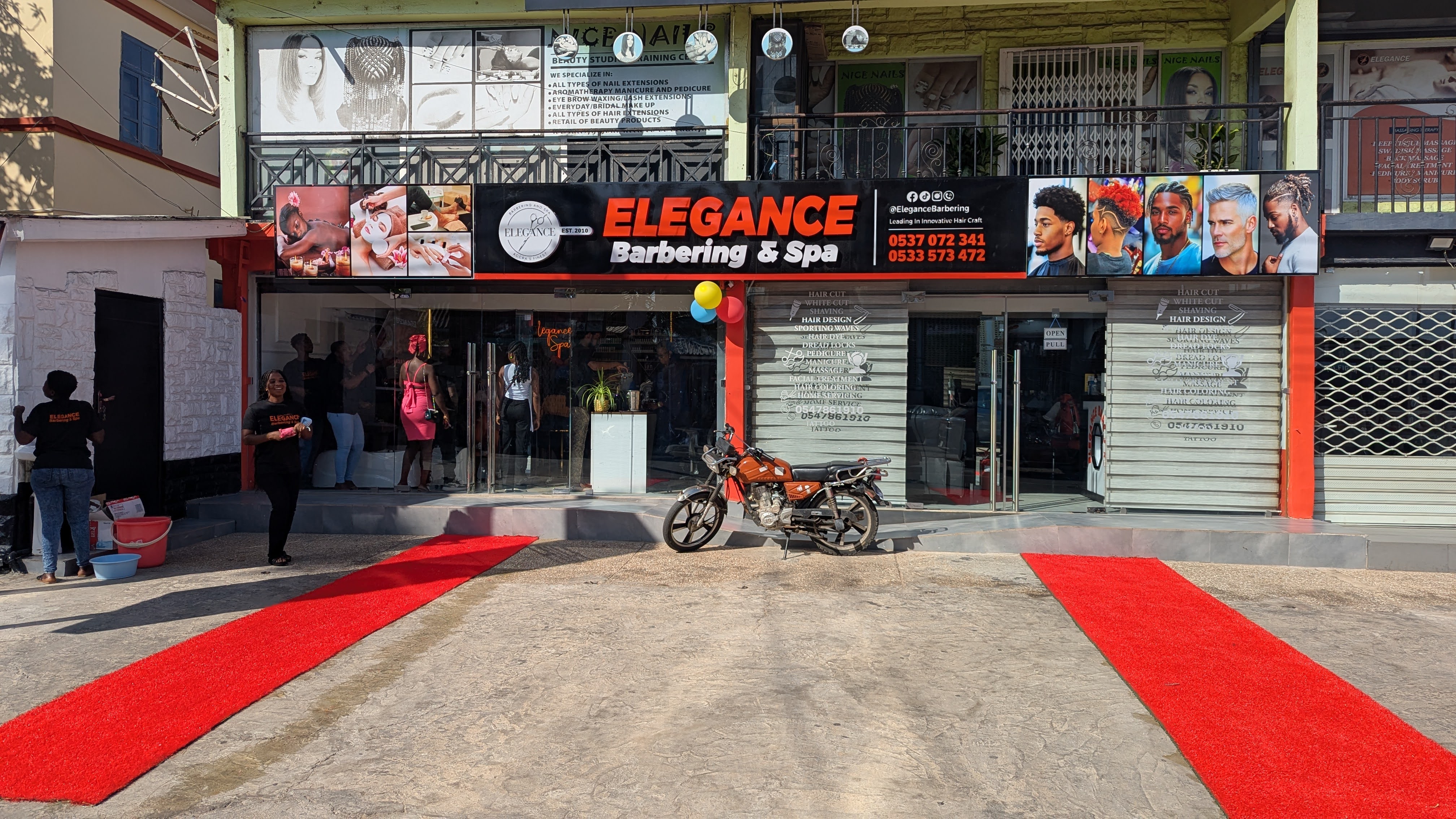 Elegance Barbering & Spa storefront facade